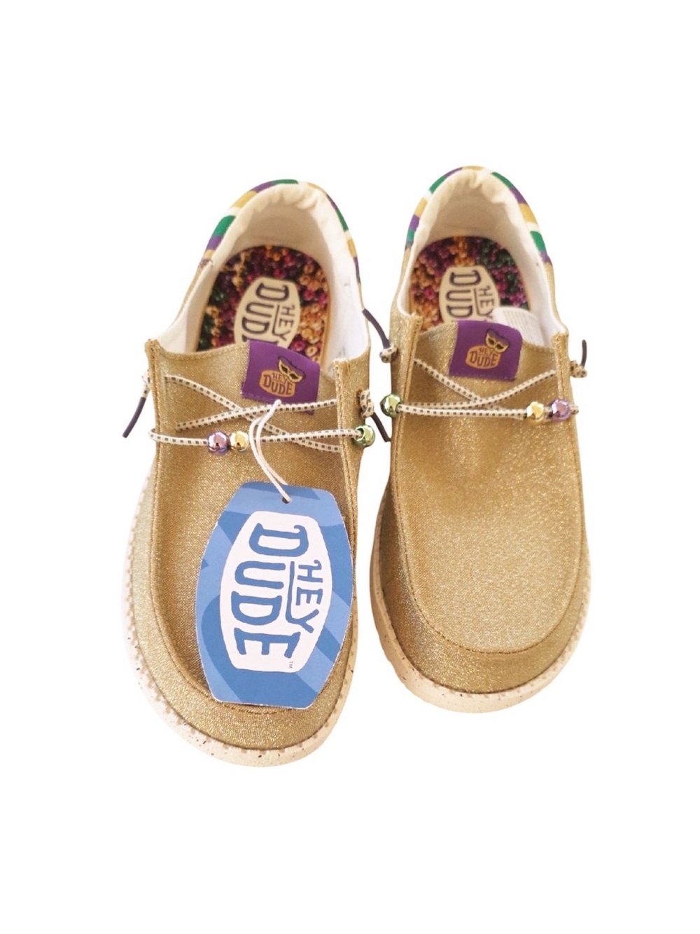 New Hey Dude Wendy Funk Mardi Gras Party Women's Slip-On Sneakers 9